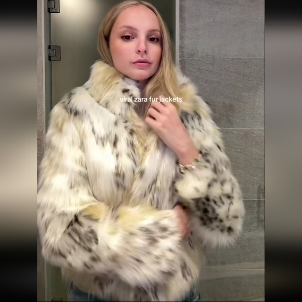 Zara ZW Faux Fur Short Coat - Picture 12 of 16
